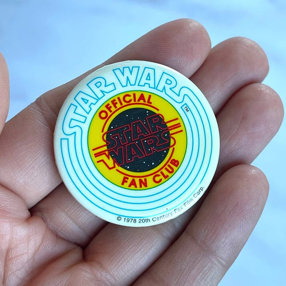 Vintage 1978 Star Wars Official Fan Club Pinback Button 20th Century Fox